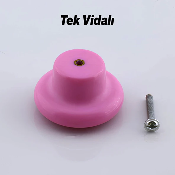 Bohem Pembe Mantar Kulp Düğme 10 ADET Çekmece Mutfak Mobilya Dolabı Dolap Kulpu Kulbu Plastik Kulp - Resim 6