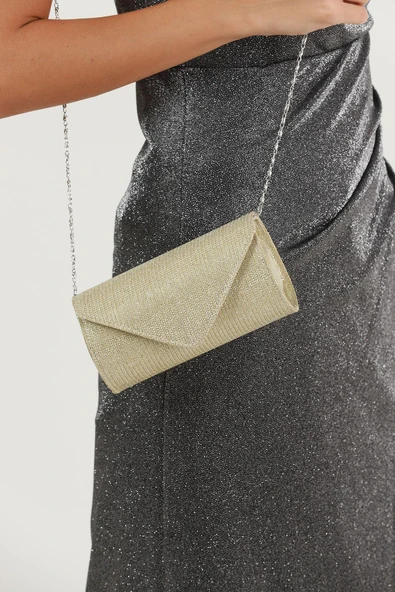 Abiye Bayan Çanta Gold AB0102 - Resim 2