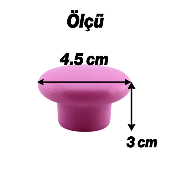 Bohem Pembe Mantar Kulp Düğme 10 ADET Çekmece Mutfak Mobilya Dolabı Dolap Kulpu Kulbu Plastik Kulp - Resim 4