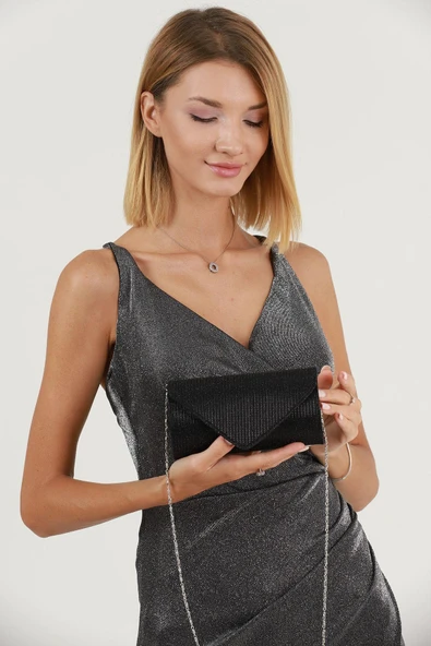 Abiye Bayan Çanta Siyah AB0101 - Resim 2