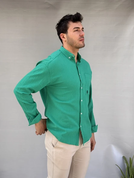 Cepli Keten Oversize Gömlek - 2