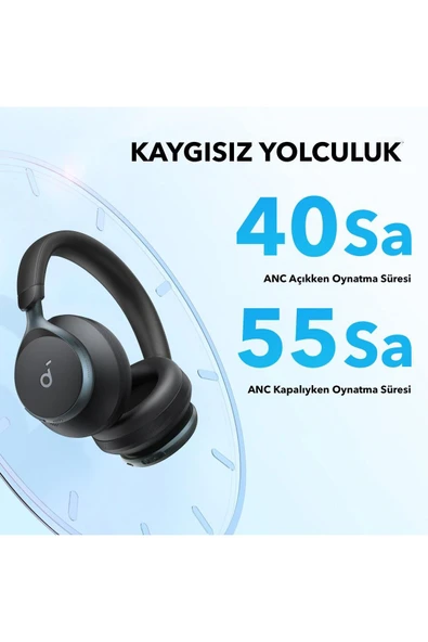 Anker SoundCore Space One ANC Siyah Kulak Üstü Bluetooth Kulaklık - Resim 4