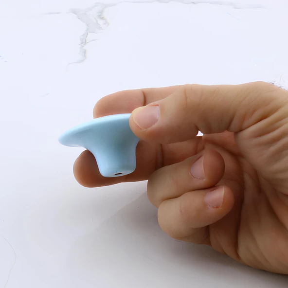 Bohem Mavi Geniş Mantar Kulp Düğme 10 ADET Mobilya Dolabı Çekmece Mutfak Dolap Kulpu Kulbu Plastik - 3