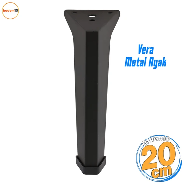Vera 20 cm Mobilya Ayakları Ünite Baza Koltuk Ayağı Ayağı Sehpa Masa Puf Tabure Metal Ayakları Siyah