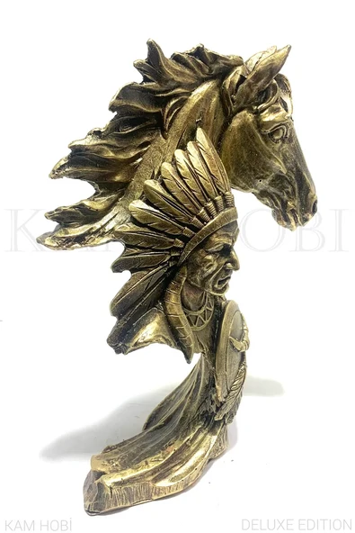 KIZILDERELİ AT FİGÜRLÜ HEYKEL 28CM - 3
