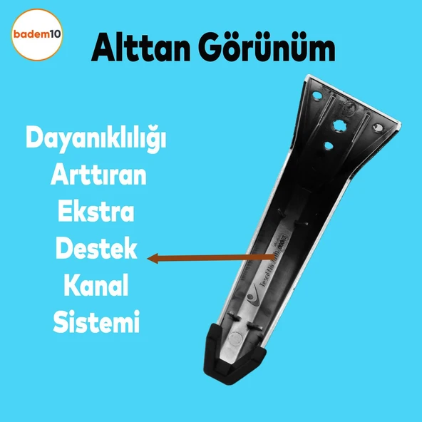 Vera 20 cm Mobilya Ayakları Ünite Baza Koltuk Ayağı Ayağı Sehpa Masa Puf Tabure Metal Ayakları Siyah - Resim 4