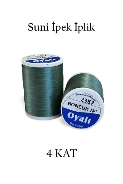 Oyalı 4 Kat Suni İpek İplik İğne Oyası Boncuk İpi Tığ Oyası No:2357