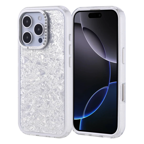 Apple iPhone 16 Pro Kılıf Taşlı Tasarım Zore Kapi Kapak - 5