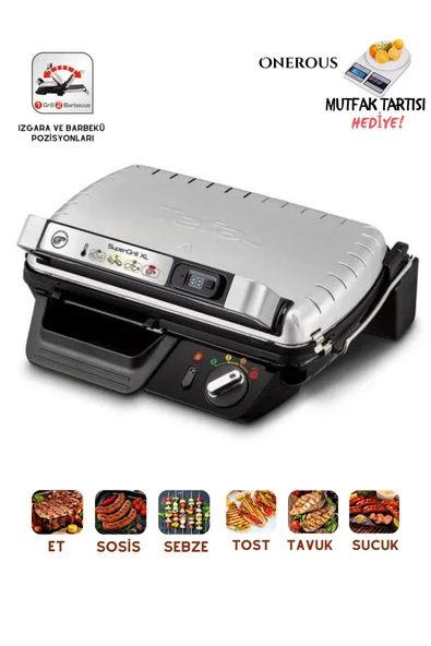 Premium Xl Döküm Izgara Ve Tost Makinesi Dijital Zamanlayıcı Ayarlanabilir Termostat 2400w