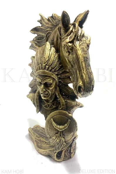 KIZILDERELİ AT FİGÜRLÜ HEYKEL 28CM - 2