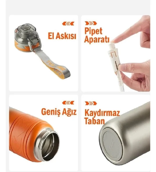 Vagon Life Tkk Termos Çelik 500 ML T2022 Turuncu - 3