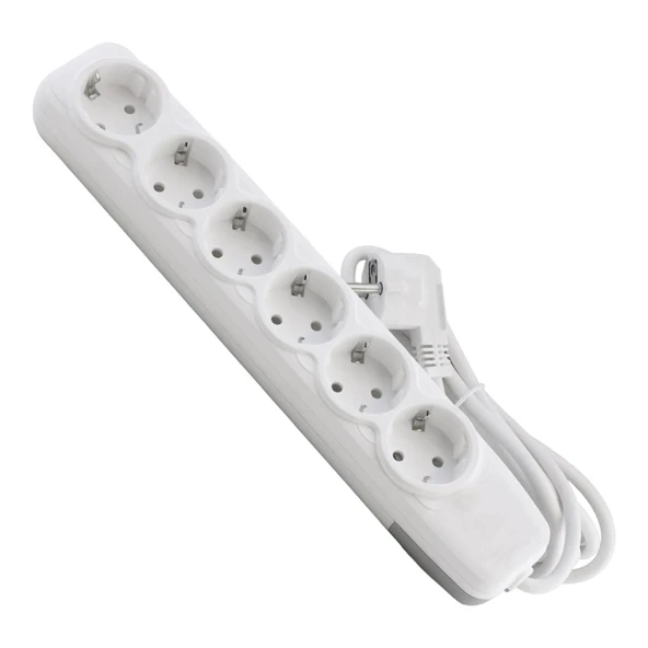 Topraklı Grup Priz Fiş Çoğaltıcı 10 Metre Kablolu 6'lı Çoklu Asmalı Uzatma Kablosu Anahtarsız - 2