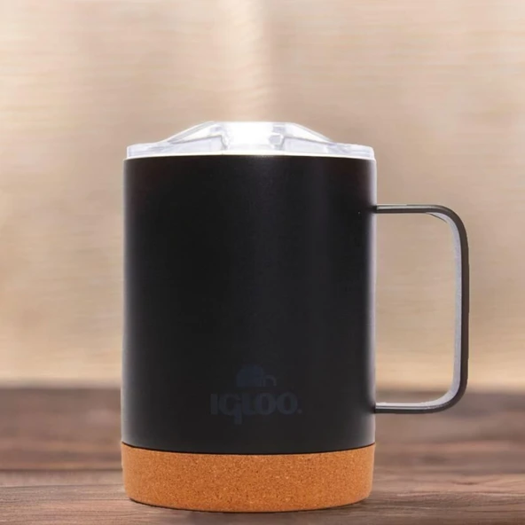 Çelik Mug Termos - Igloo - Cork - 350ml - Siyah - 205696 - 7