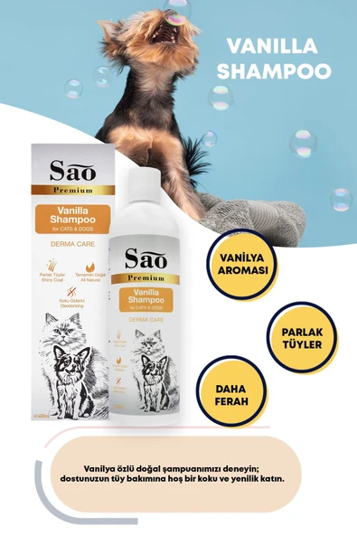 SAO Vanilya Özlü Kedi ve Köpek Şampuanı 400 ML - 3