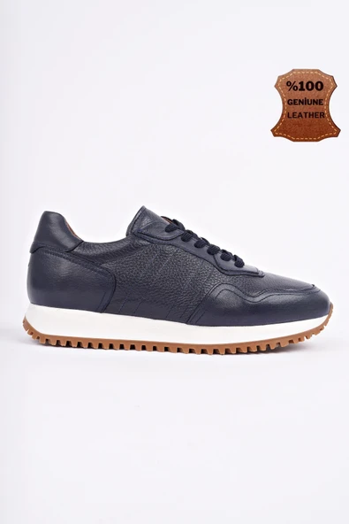 Muggo HARWİL Kalın Taban Bağcıklı Hakiki Deri Erkek Günlük Sneaker Spor Ayakkabı - 8