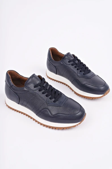 Muggo HARWİL Kalın Taban Bağcıklı Hakiki Deri Erkek Günlük Sneaker Spor Ayakkabı - 10