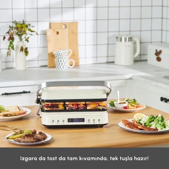 Karaca Tost Makinesi , Krep ve Izgara Karaca Çift Taraflı Plaka Kullanımı 2000W DigitalEkranlı - 3