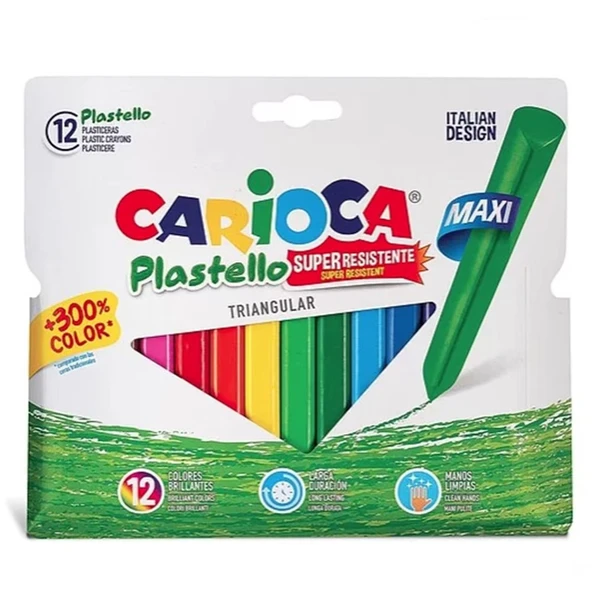 Carioca Pastel Boya Jumbo Üçgen Elle. Kir. Yıkanabilir 12 Li  42671