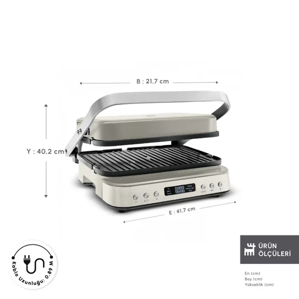 Karaca Tost Makinesi , Krep ve Izgara Karaca Çift Taraflı Plaka Kullanımı 2000W DigitalEkranlı - 5