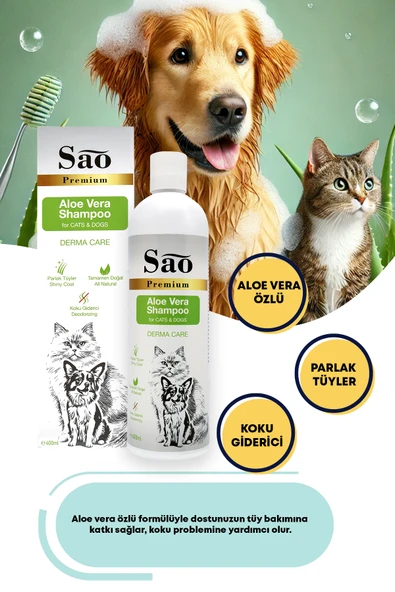 SAO Aloe Vera Özlü Kedi ve Köpek Şampuanı 400 ML - 4