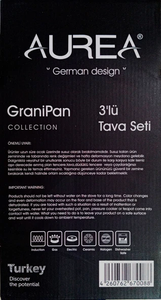 GRANİT ÜÇLÜ TAVA SETİ 20 24 28 CM - Resim 3