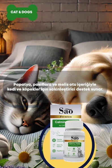 SAO Calming Kedi ve Köpekler İçin Sakinleştirici Çiğnenebilir Tablet 75 Adet - 3