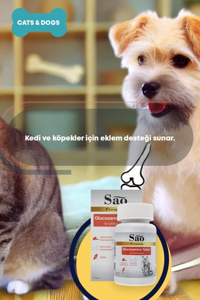 SAO Glukozamin Kedi Ve Köpek Eklem Sağlığı Güçlendirici Tablet 75 Adet - 3
