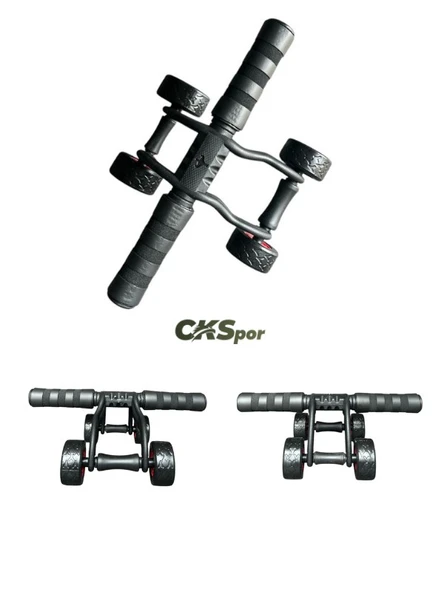 4 Tekerlekli Mekik Aleti Ab Wheel Diz Matı Hediyeli Karın Egzersiz Aleti CKS452