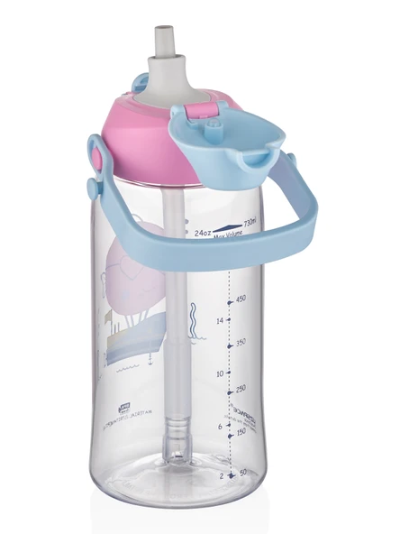 Vagon Life Uzspace Matara Tritan Pipetli 730 ML Pembe  Renk 2203 - 2