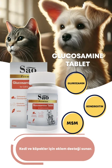 SAO Glukozamin Kedi Ve Köpek Eklem Sağlığı Güçlendirici Tablet 75 Adet - 4