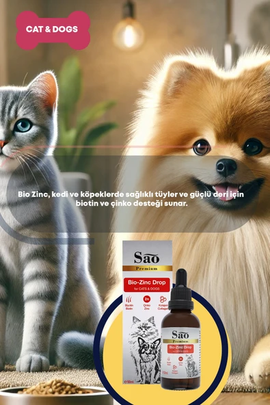 SAO Bio-Zinc Drop Tüy Sağlığı Damlası Kedi ve Köpekler için 50 ML - 3
