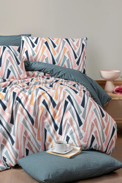 Lastikli Çarşaflı Tek Kişilik Nevresim Takımı Shap - Resim 3