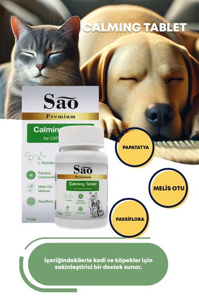SAO Calming Kedi ve Köpekler İçin Sakinleştirici Çiğnenebilir Tablet 75 Adet - 4