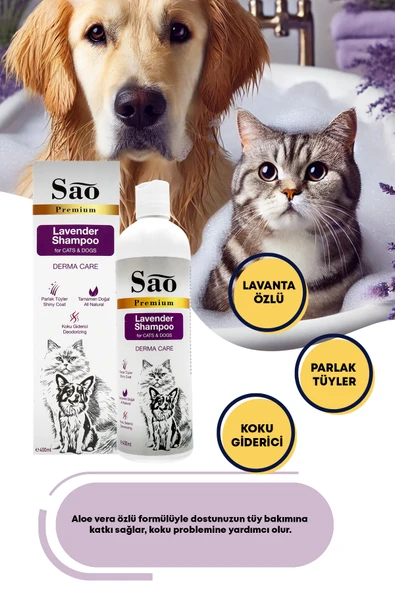 SAO Lavanta Özlü Kedi ve Köpek Şampuanı 400 ML - 4
