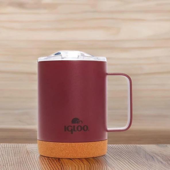 Çelik Mug Termos - Igloo - Cork - 350ml - Bordo - 205696 - 7