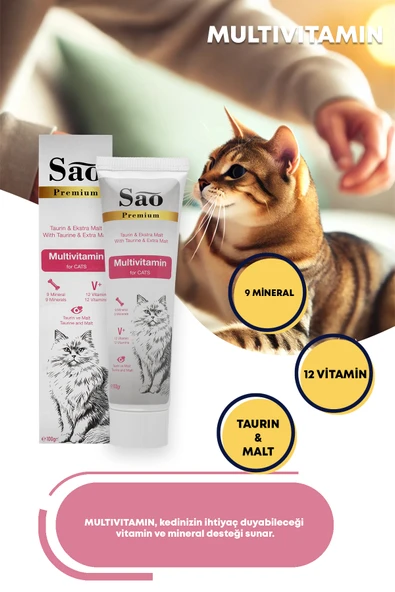SAO Multi-Vitamin Taurinli Malt Kedi Macunu 100gr - 4