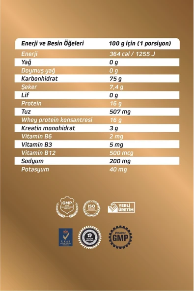Vitalest Mass Gainer Gold - 2400 Gr. Çikolata Aromalı - 3