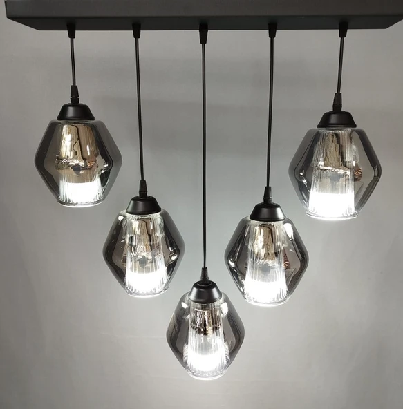 5 Lİ MODERN SİYAH AVİZE - 3