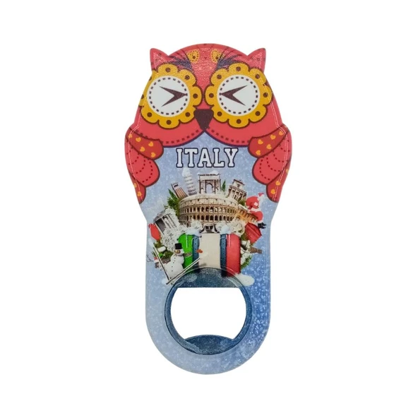 İtalya Temalı Baykuş Magnet Kapak Açacak ürün görseli 1
