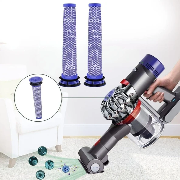 DYSON V6, V7, V8, DC58, DC59, DC6, DC74 ile Uyumlu Ön Filtre 2'li - 4