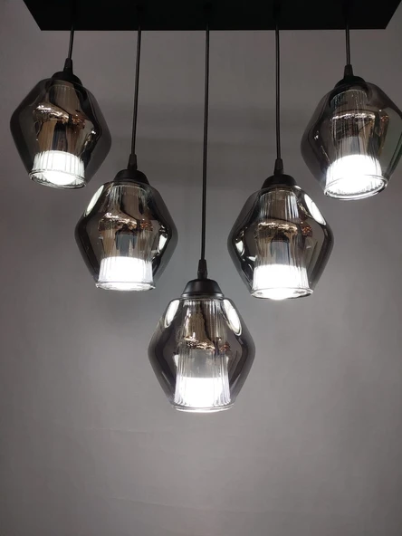 5 Lİ MODERN SİYAH AVİZE - 2