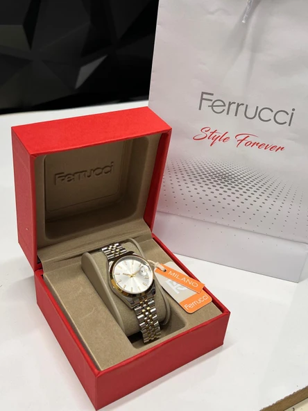 Ferrucci Çelik Kordon 2 Yıl Garantili Takvinli Kadran Suya Dayanıklı Kadın Kol Saati BFC.03298.05 - Resim 4
