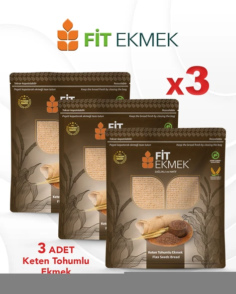 fit 3'lü paket Keten Tohumlu Lavaş Ekmeği 300gr