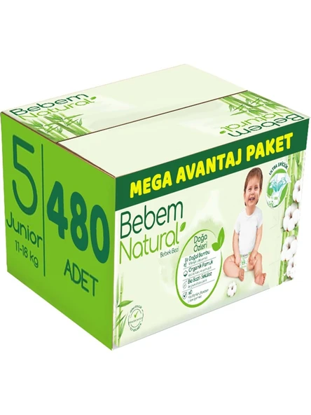 Bebem Natural 5 Numara Junior 480'li Bebek Bezi