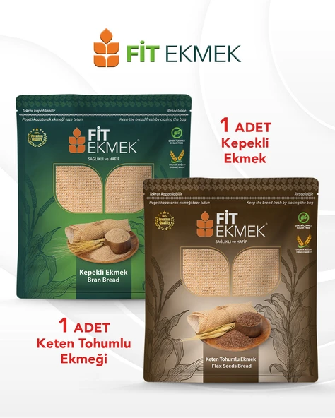 fit Kepekli Lavaş Ekmeği 300gr ve Keten Tohumlu Lavaş Ekmeği 300gr