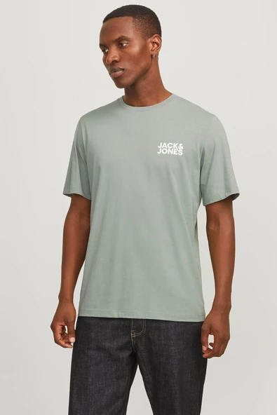 JACK JONES Erkek Yeşil Pamuklu Tişört 12151955