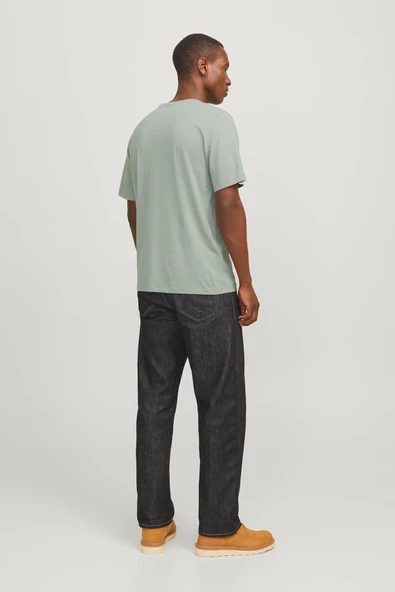 JACK JONES Erkek Yeşil Pamuklu Tişört 12151955 - 3