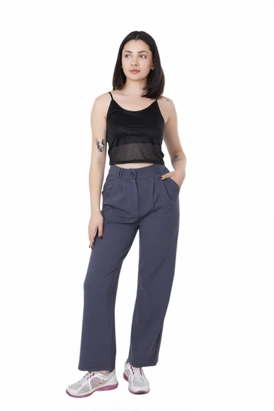 Looksense Kadın Kemerli Çift Köprülü  Pantolon 01014 - Resim 5