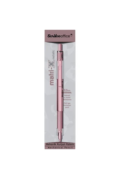 Matrix 0.5mm Mekanik Kurşun Kalem Metalik Açık Pembe - Şeffaf Kutu