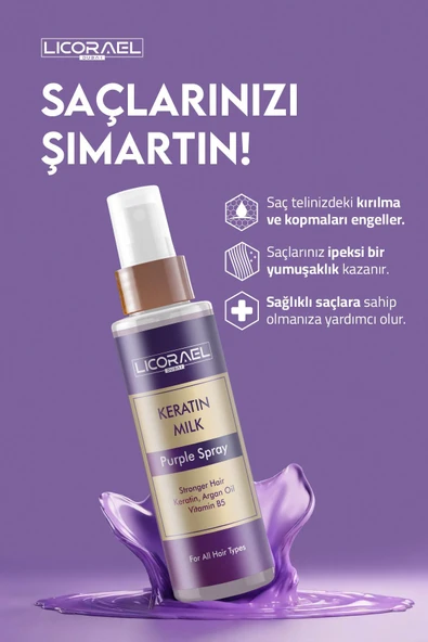 Licorael Dubai KERATİN Sütü Argan Yağlı ve Vitamin B5 Terapisi 200 ML - 2